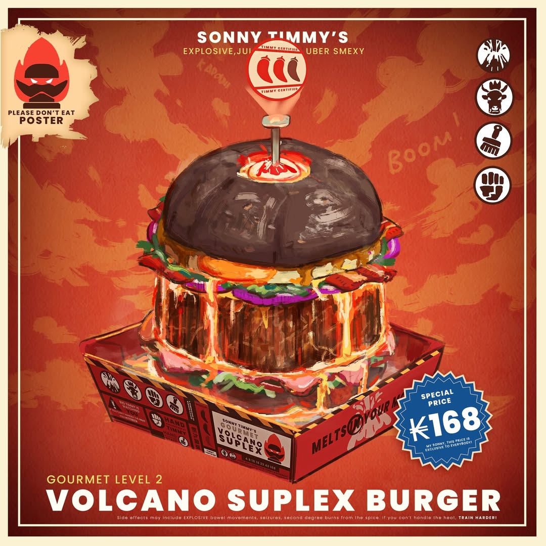 New Kowloon Vagrant — Volcano Burger food illustration